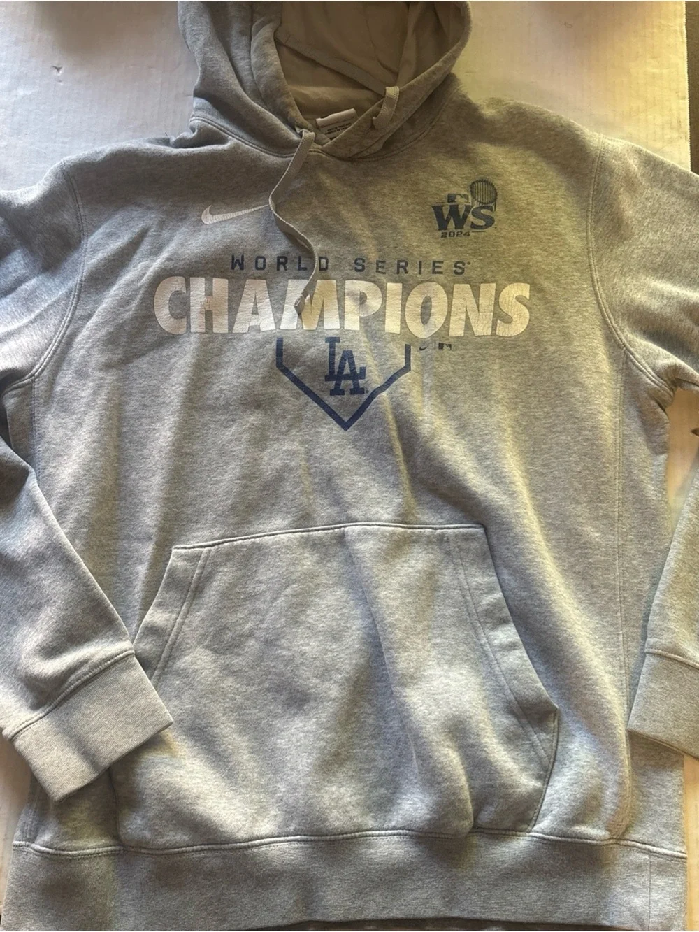Nike 2024 World Series Gray Pullover Hoodie with Classic Logo